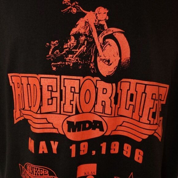 Ride For Life MDA T Shirt Vintage 90s 1996 Muscular Dystrophy Association Bud - Picture 3 of 6